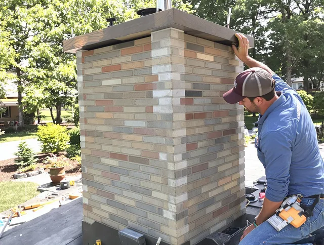 Tampa Chimney Sweep completing a modern chimney remodel in Tampa, FL