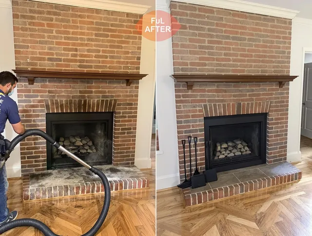 Tampa Chimney Sweep carefully sanitizing a fireplace in Tampa, FL