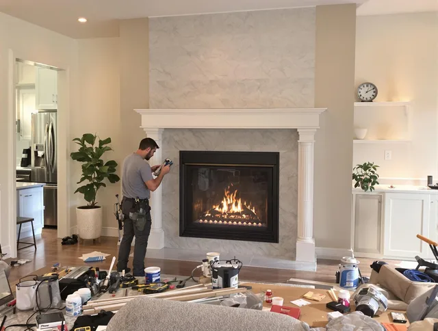 Newly installed fireplace by Tampa Chimney Sweep in Tampa, FL
